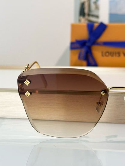 Frameless Gradient Chain Sunglasses