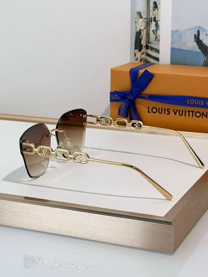 Frameless Gradient Chain Sunglasses