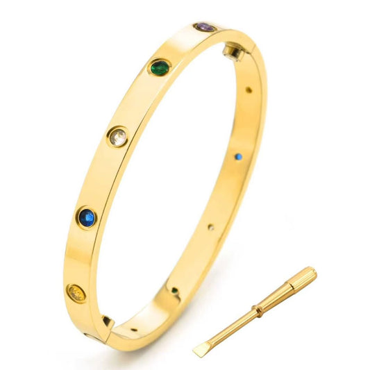 [AURORA]LOVE BRACELET 6.1MM 10 COLORED DIAMONDS