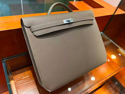 HM KELLY DEPECHES 36 BRIEFCASE SILVER HARDWARE