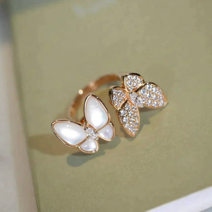 [Aurora]TWIN BUTTERFLY DIAMOND MOP RING