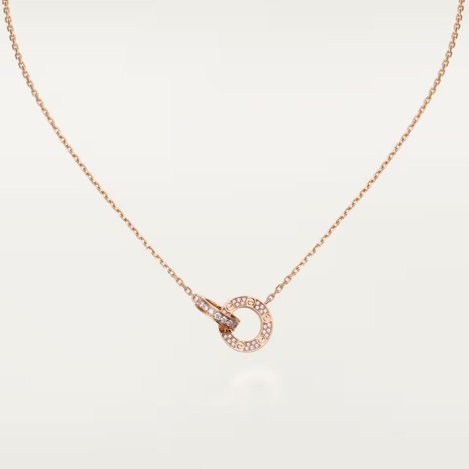 [AURORA]LOVE  FULL DIAMOND PENDANT NECKLACE