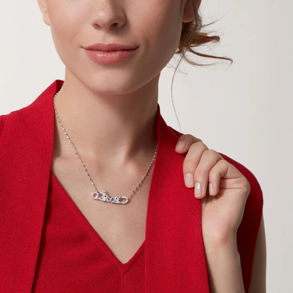 [AURORA]PANTHERE PAVED DIAMOND NECKLACE
