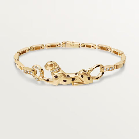 [AURORA]PANTHERE HALF DIAMOND ON CHAIN BRACELET