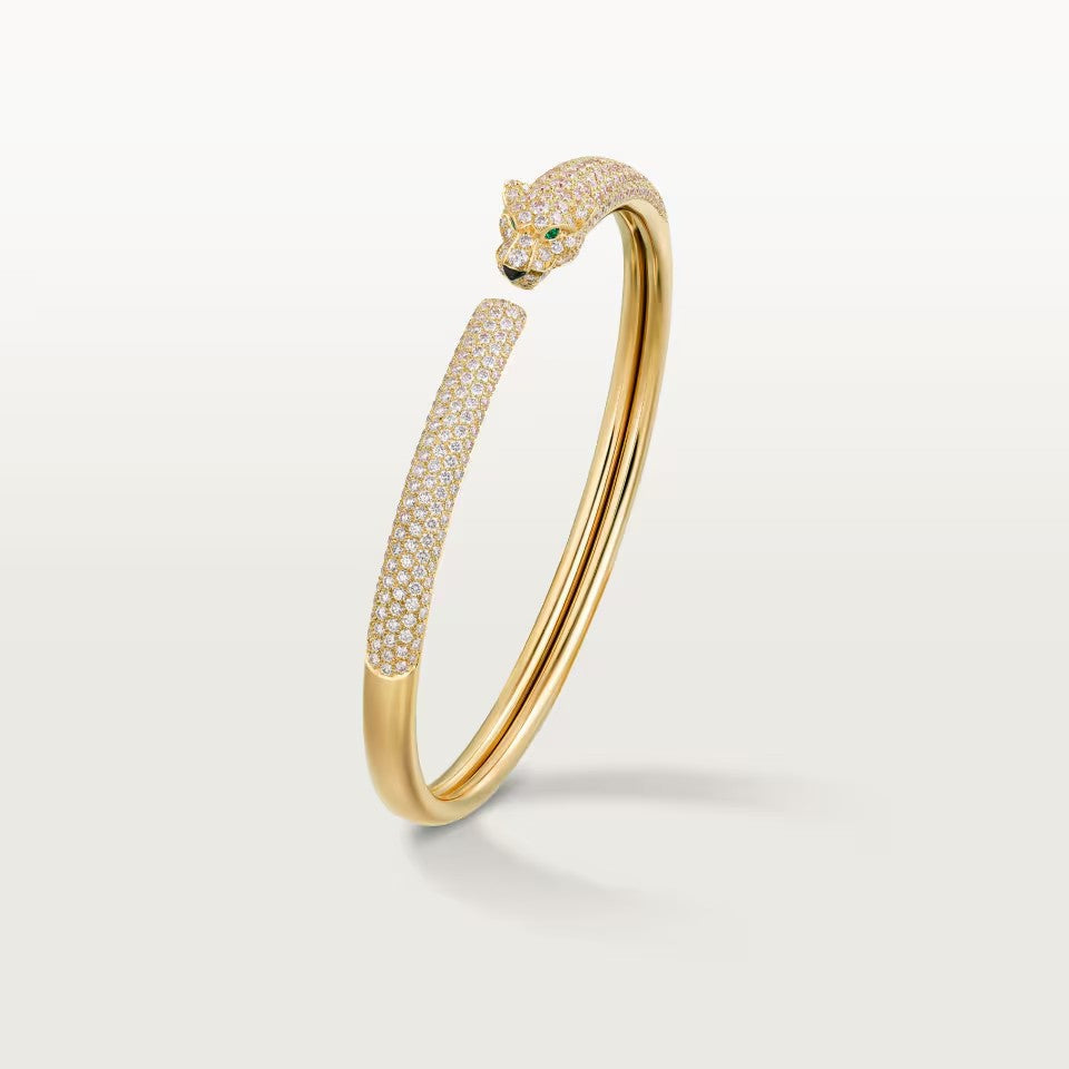 [AURORA]PANTHERE FULL DIAMOND OPEN BRACELET