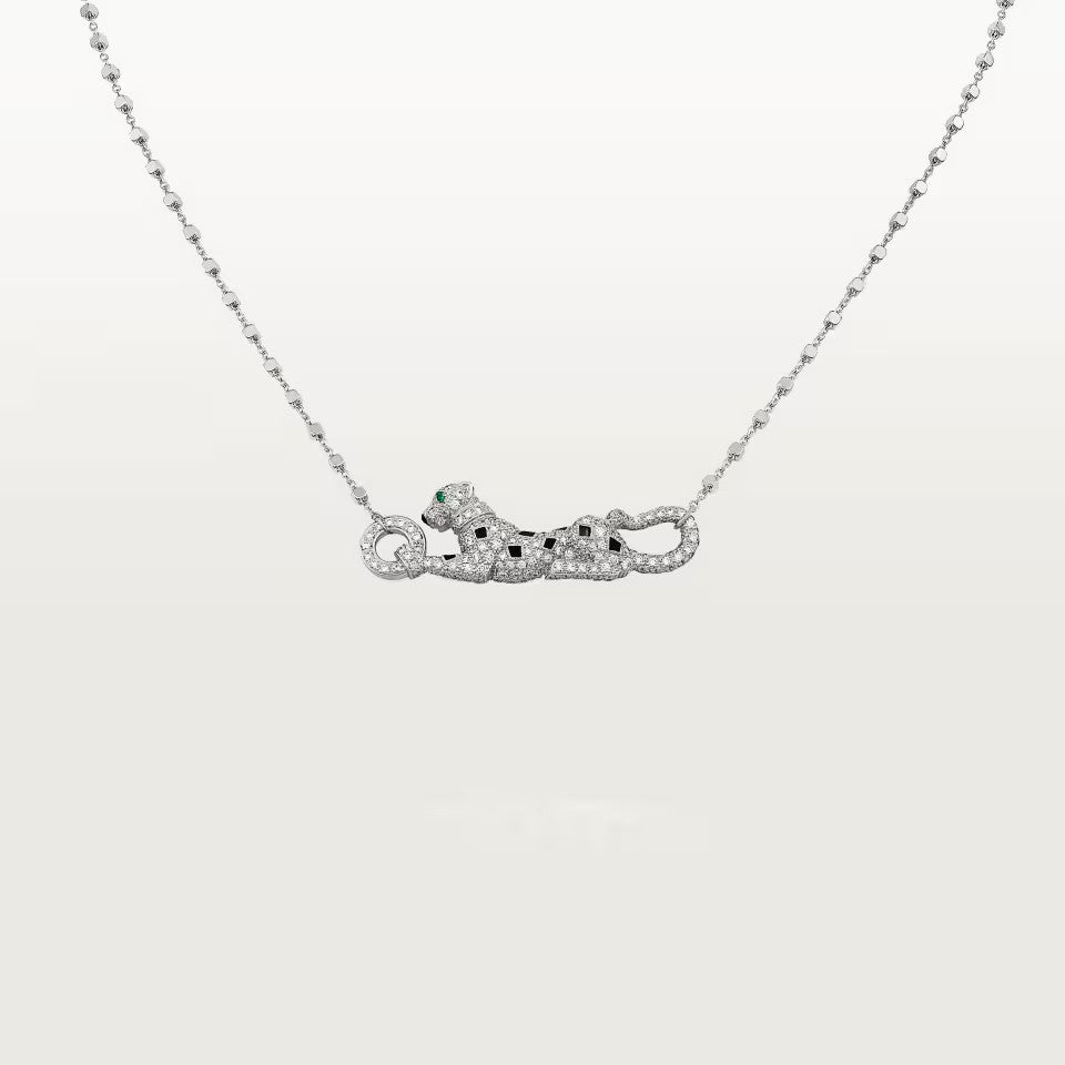 [AURORA]PANTHERE PAVED DIAMOND NECKLACE