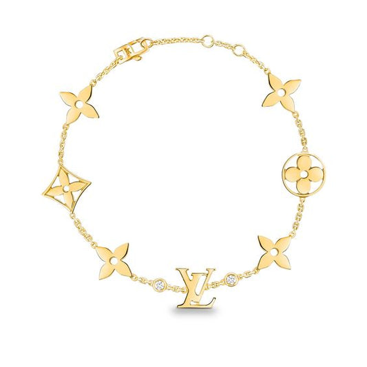 [Aurora]STAR AND SUN 7 MOTIFS GOLD BRACELET