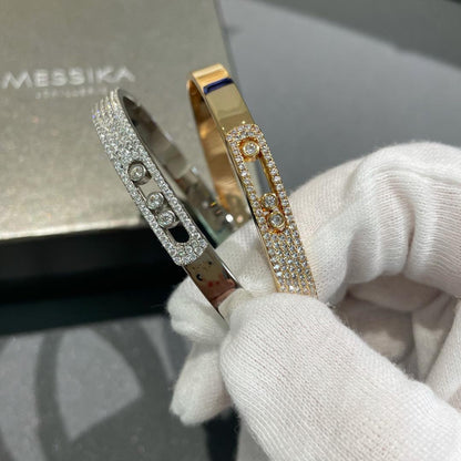 [AURORA]Move Noa Rose Gold Pavé Diamond Bangle Bracelet