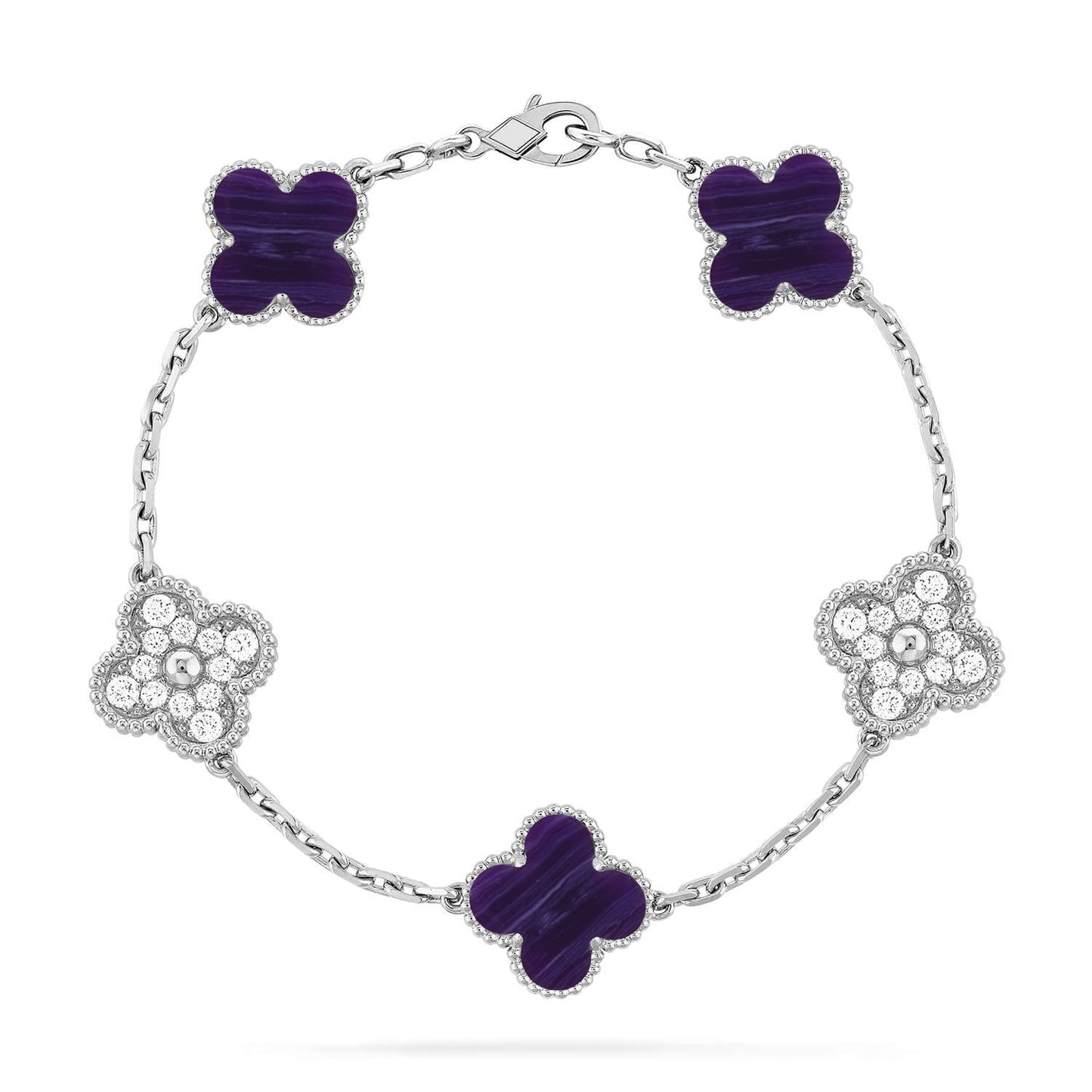 [AURORA]CLOVER 5 MOTIF PURPLE STRIPES BRACELET COLLECTION