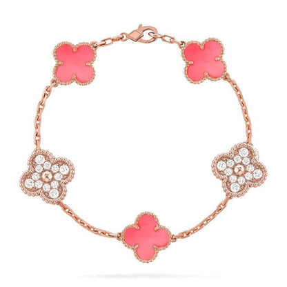 [AURORA]CLOVER 5 MOTIFS  PINK MOP BRACELET COLLECTION