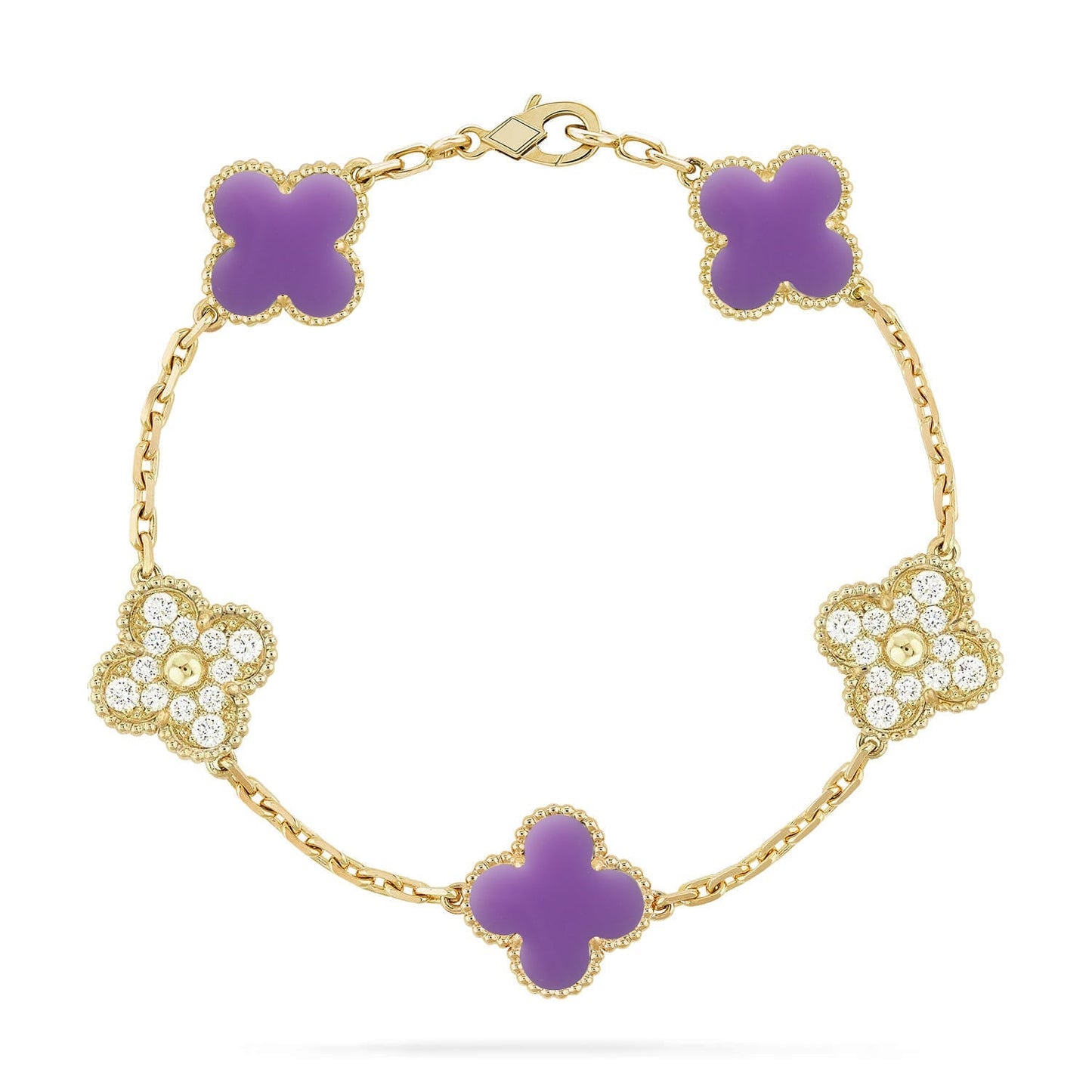 [AURORA]CLOVER 5 MOTIF LIGHT PURPLE BRACELET COLLECTION