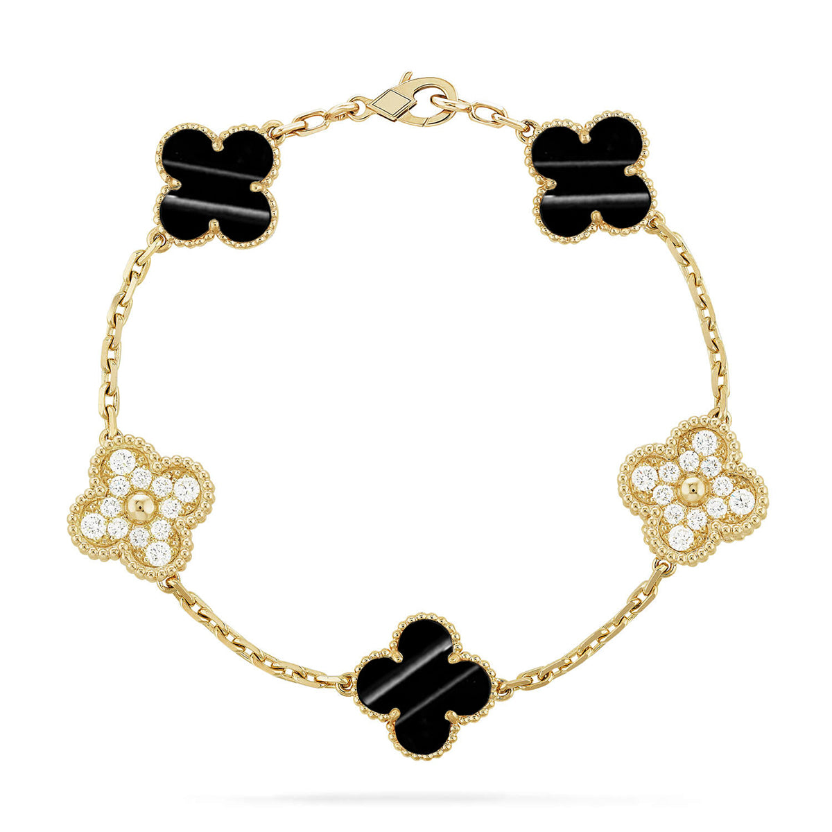 [AURORA] CLOVER 5 MOTIF PULSAR STONE BRACELET COLLECTION