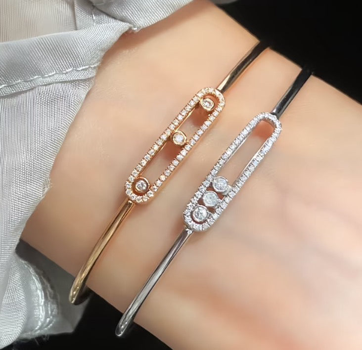 [AURORA]Move Pavé Diamond Bangle Bracelet M