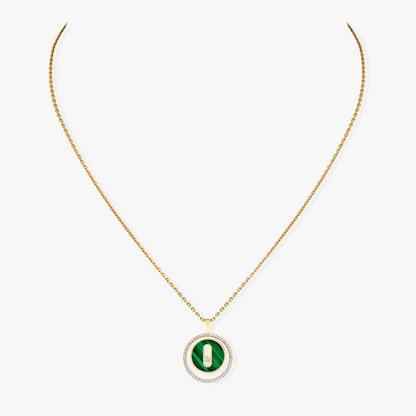 [AURORA]LUCKY MOVE 1 DIAMOND MALACHITE GOLD DIAMOND NECKLACE