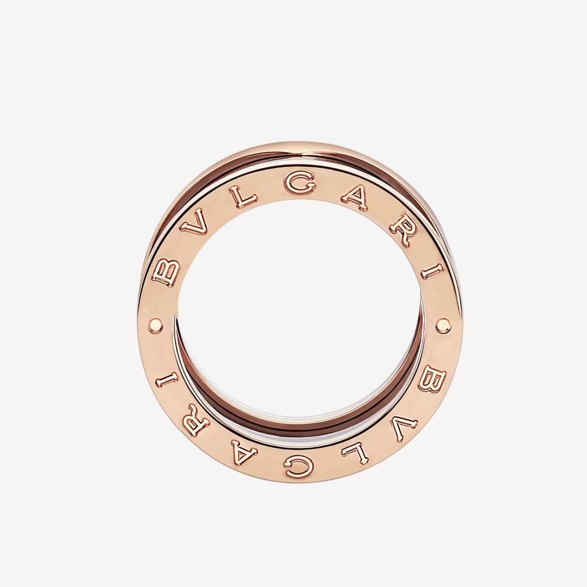 [AURORA]ZERO 1 VIERBAND-LOOPS UND SCHWARZER KERAMIK-SPIRALENRING AUS ROTGOLD