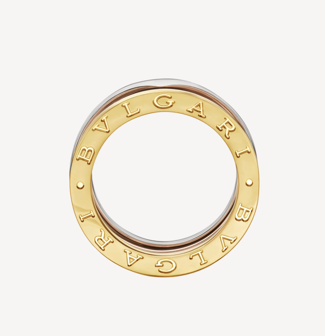 [AURORA]ZERO 1 DREI-BAND-RING IN ROSA, WEISS UND GELB