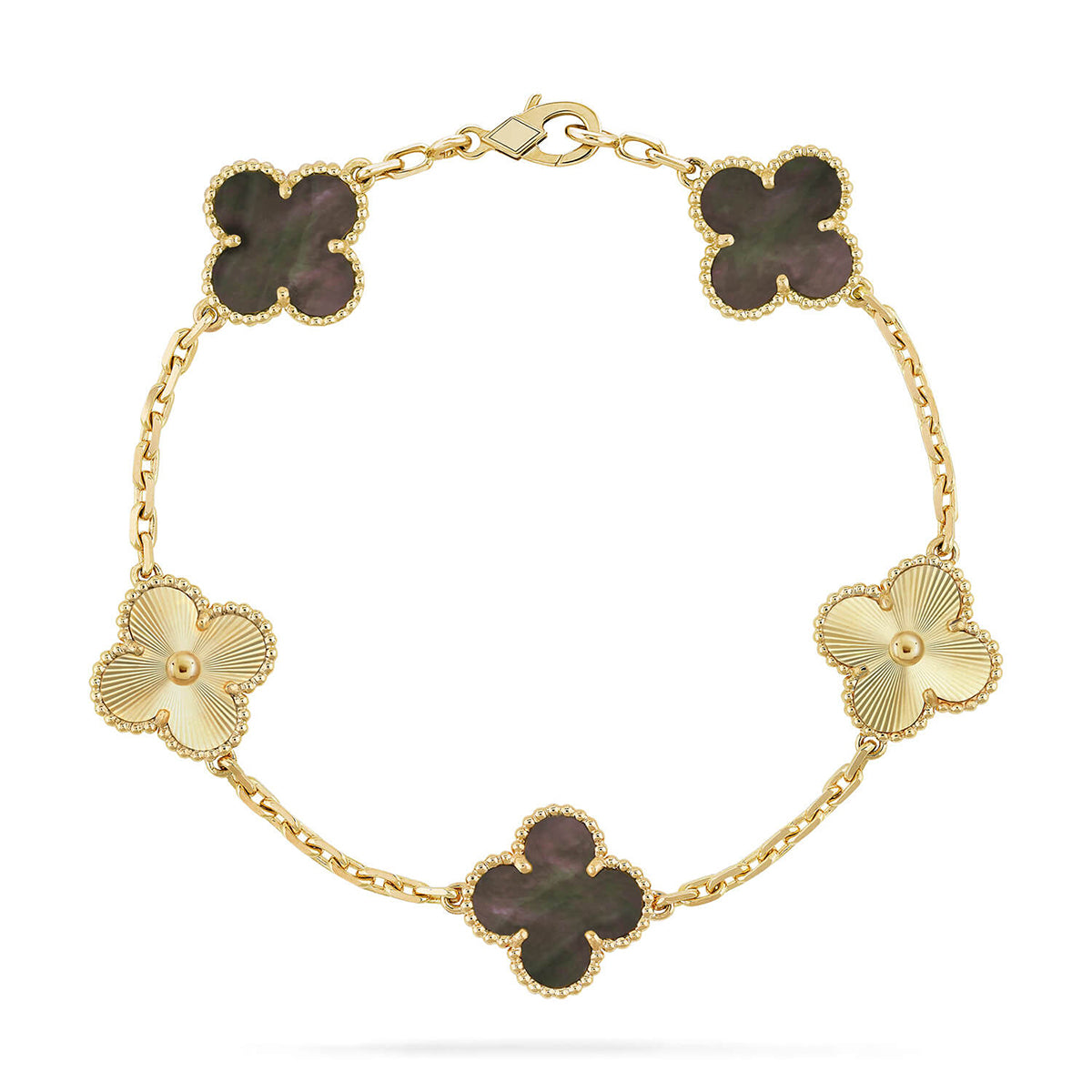 [AURORA]CLOVER 5 MOTIF GRAY MOP BRACELET COLLECTION
