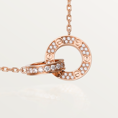 [AURORA]LOVE 7,6 MM HALSKETTE ROSÉGOLD UND SILBER VOLLER DIAMANT