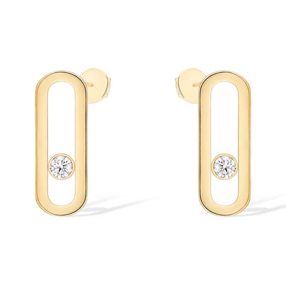 [AURORA]MOVE UNO SMALL 1 DIAMOND EARRINGS