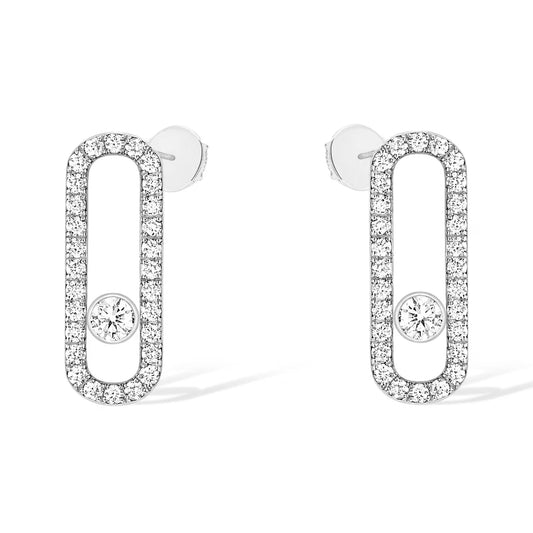 [AURORA]MOVE UNO STUD DIAMOND PAVED EARRINGS