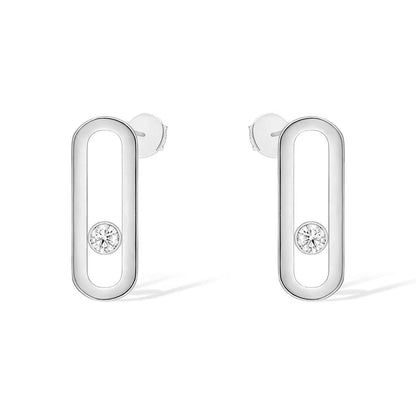 [AURORA]MOVE UNO SMALL 1 DIAMOND EARRINGS