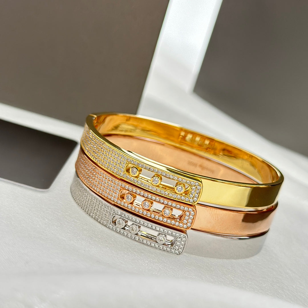 [AURORA]Move Noa Rose Gold Pavé Diamond Bangle Bracelet