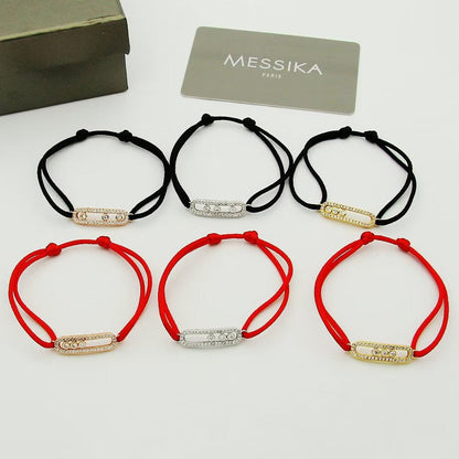 [AURORA]Messika Care(s) pink cord pavé bracelet