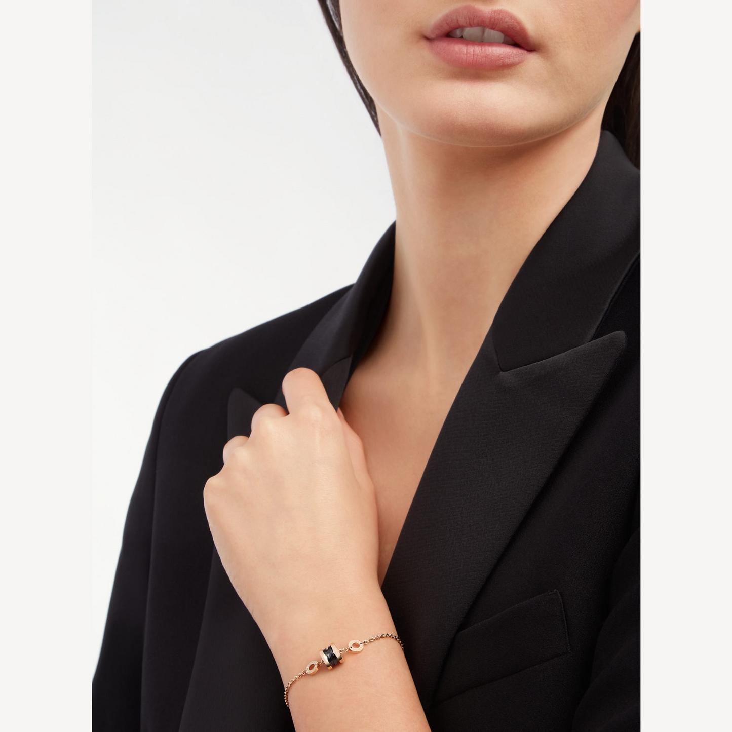 [Aurora]ZERO 1 SOFT PINK GOLD AND BLACK CERAMIC BRACELET