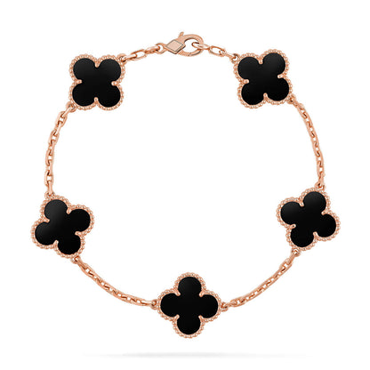 [AURORA]CLOVER 5 MOTIF ONYXS BRACELET COLLECTION