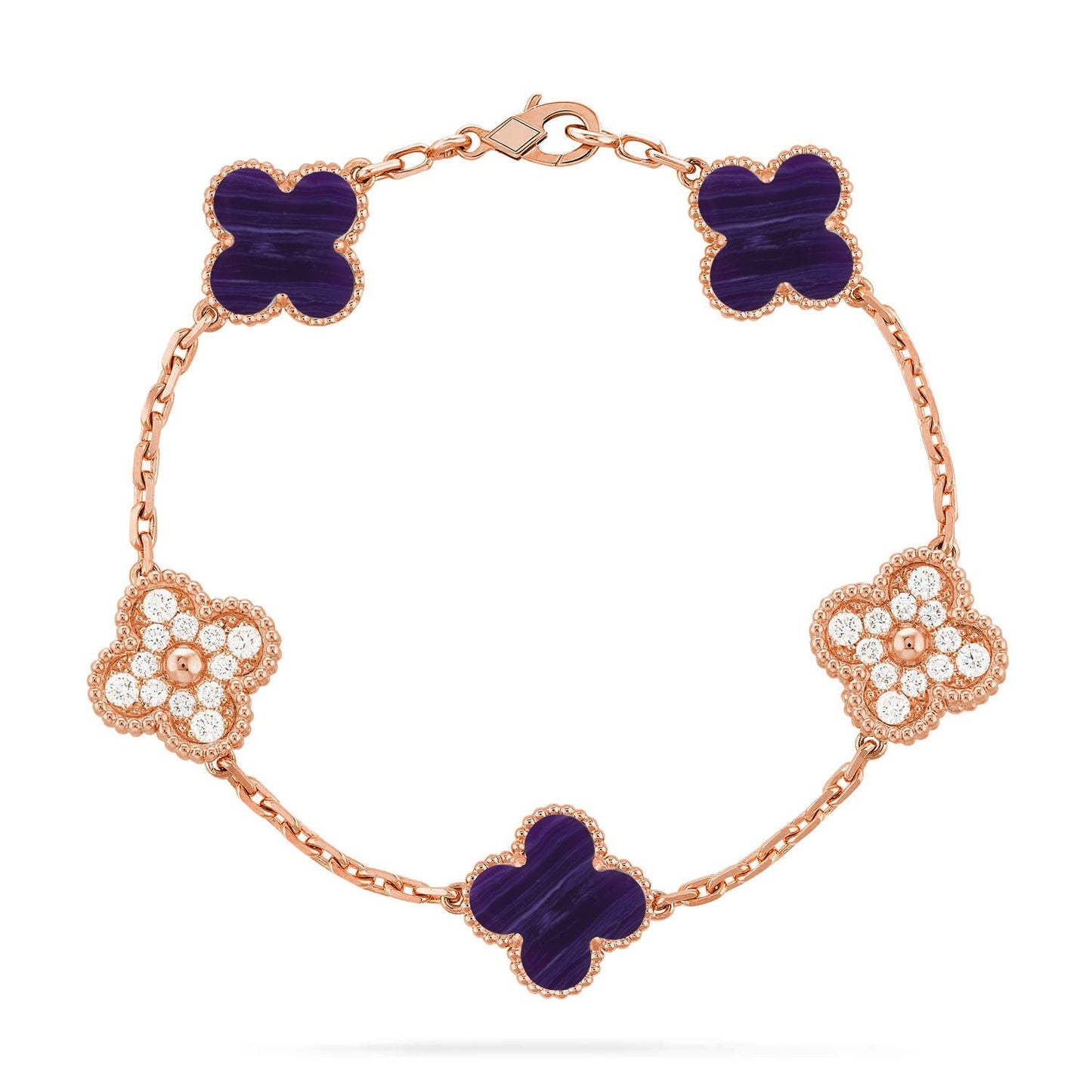 [AURORA]CLOVER 5 MOTIF PURPLE STRIPES BRACELET COLLECTION
