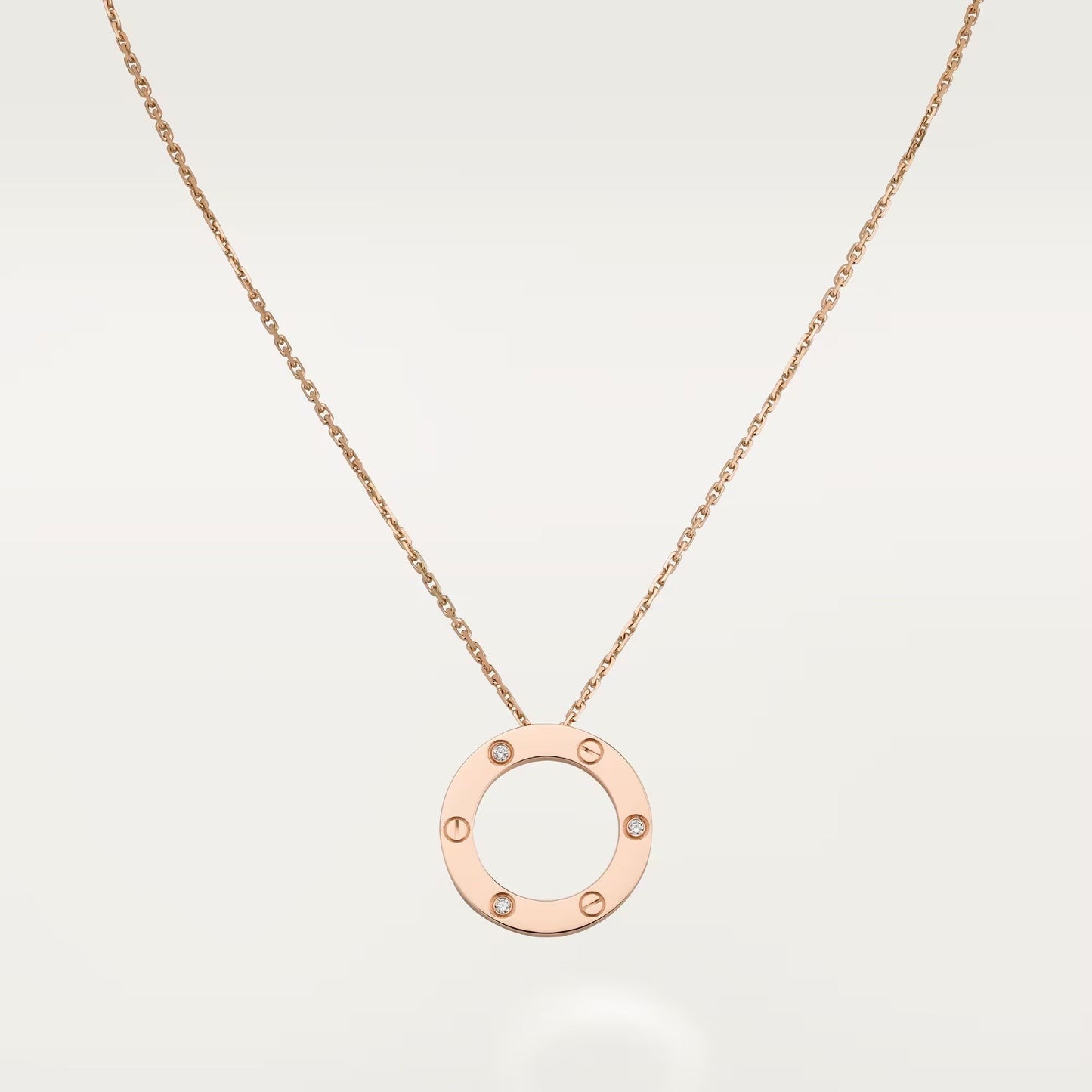 [AURORA]LOVE NECKLACE 16MM 3 DIAMONDS