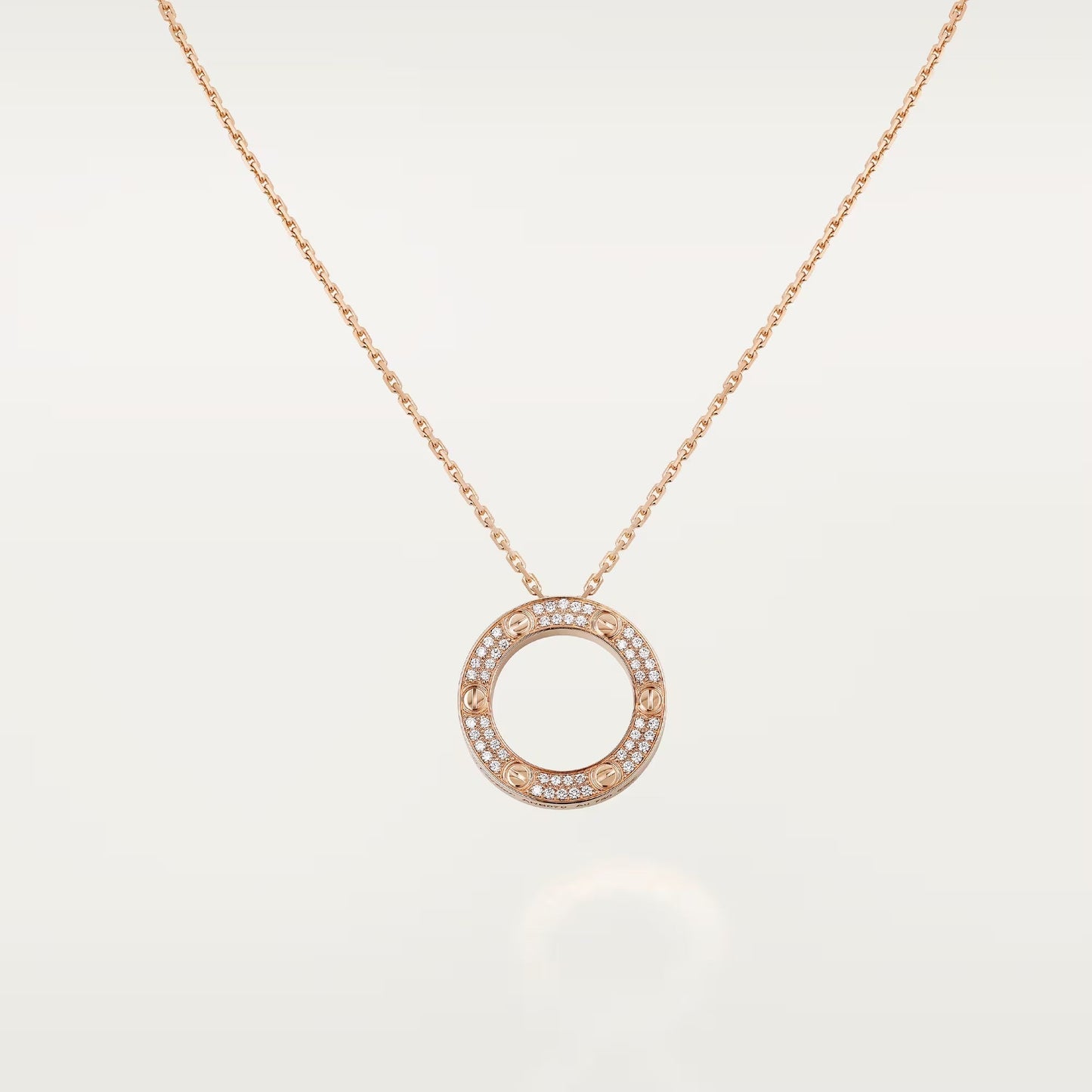 [AURORA]LOVE NECKLACE 16MM  FULL DIAMOND