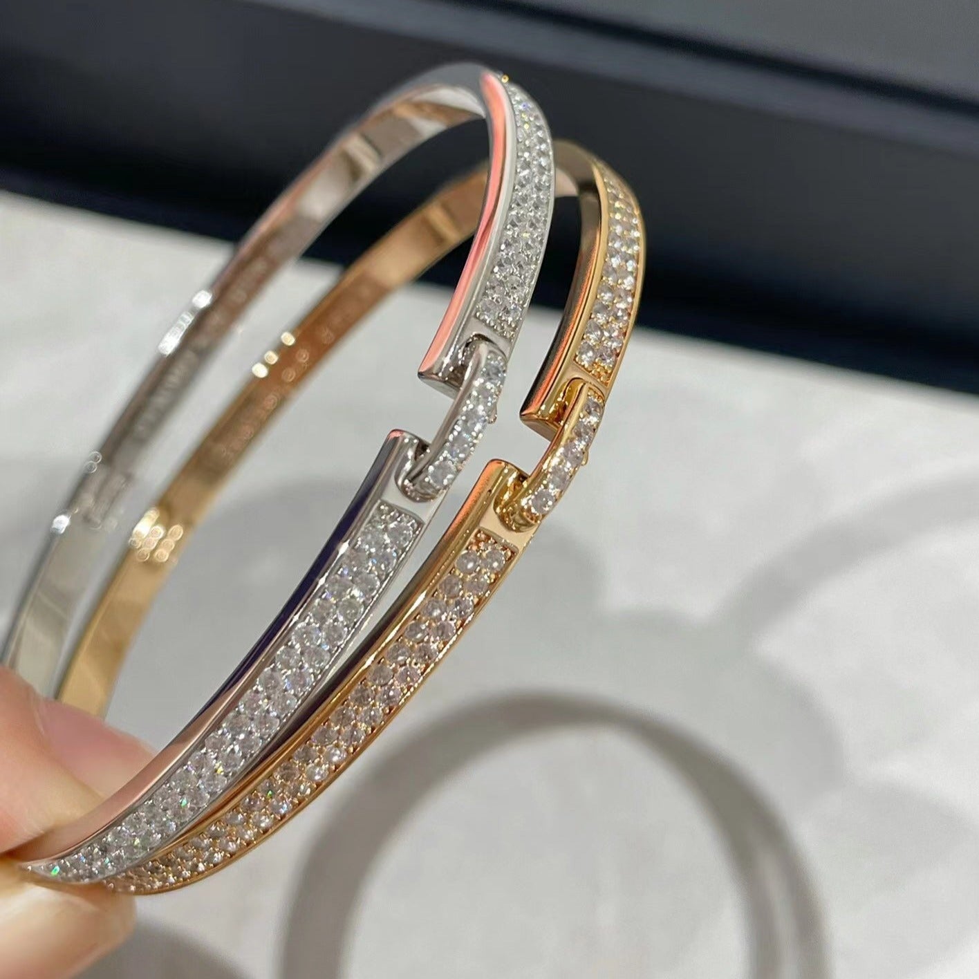 [Aurora]LIENS VIDENCE DIAMOND PAVED BRACELET