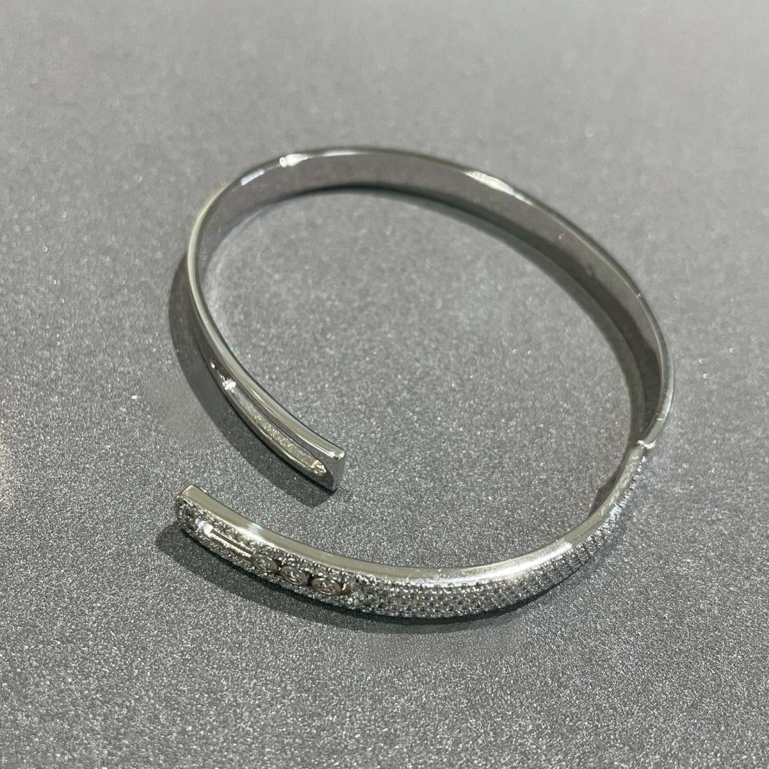 [AURORA]Move Noa Rose Gold Pavé Diamond Bangle Bracelet