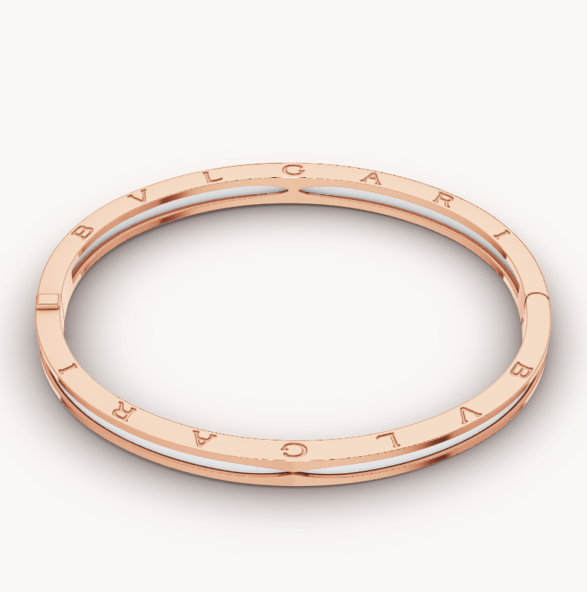 [AURORA]ZERO 1 ピンクゴールド ホワイトセラミックブレスレット