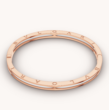 [AURORA]ZERO 1 ピンクゴールド ホワイトセラミックブレスレット