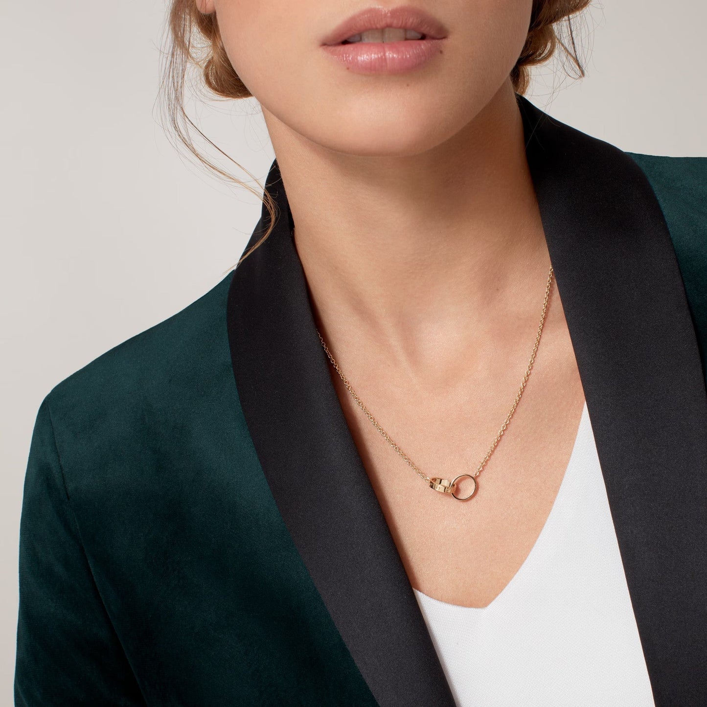 [AURORA]LOVE DOUBLE RING NECKLACE