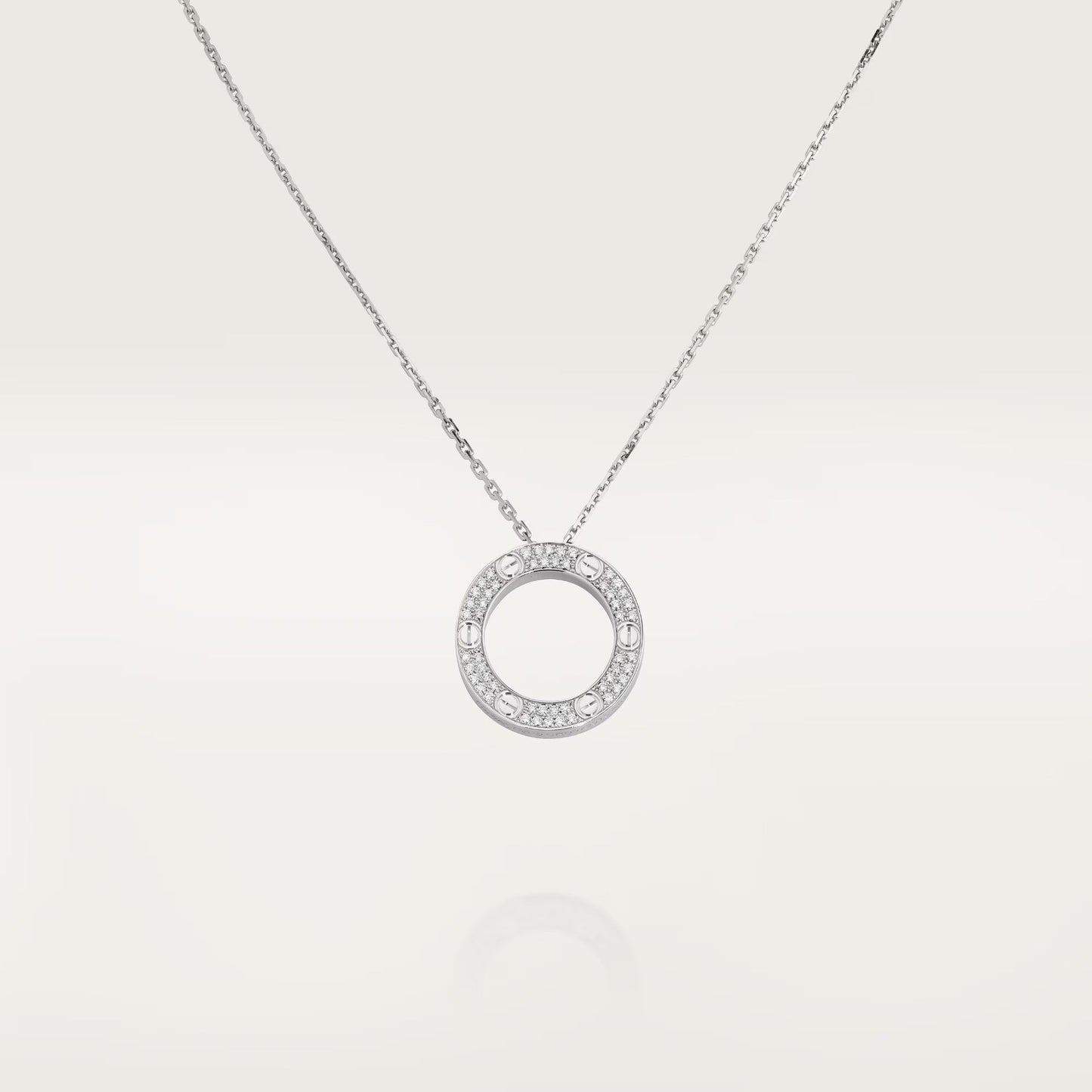 [AURORA]LOVE NECKLACE 16MM  FULL DIAMOND
