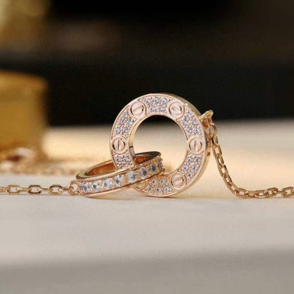 [AURORA]LOVE  FULL DIAMOND PENDANT NECKLACE