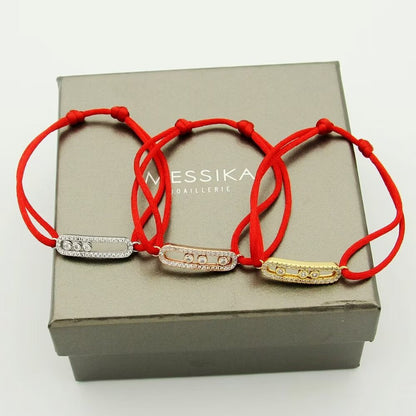 [AURORA]Messika Care(s) pink cord pavé bracelet
