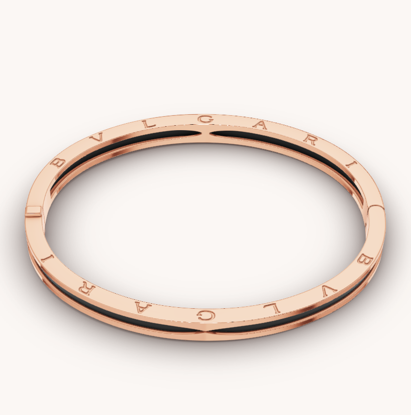 [Aurora]ZERO 1 PINK GOLD WITH BLACK CERAMIC BRACELET