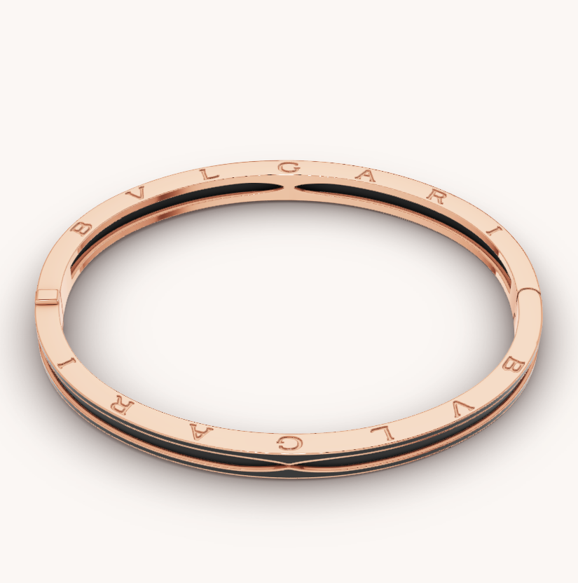 [Aurora]ZERO 1 PINK GOLD WITH MATTE BLACK CERAMIC BRACELET