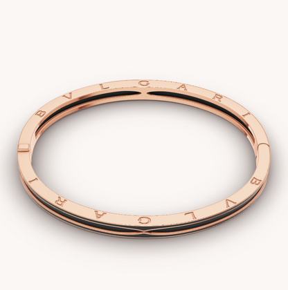 [Aurora]ZERO 1 PINK GOLD WITH MATTE BLACK CERAMIC BRACELET