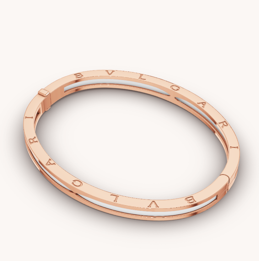 [AURORA]ZERO 1 ピンクゴールド ホワイトセラミックブレスレット