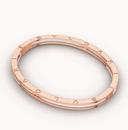 [AURORA]ZERO 1 ピンクゴールド ホワイトセラミックブレスレット