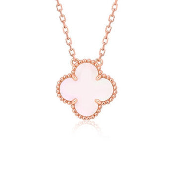 [Aurora]CLOVER 15MM PINK MOTHER-OF-PEARL SINGLE FLOWER NECKLACE