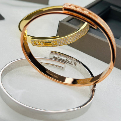 [AURORA]Move Noa Rose Gold Pavé Diamond Bangle Bracelet