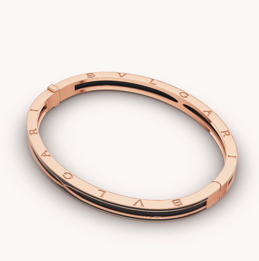 [Aurora]ZERO 1 PINK GOLD WITH MATTE BLACK CERAMIC BRACELET