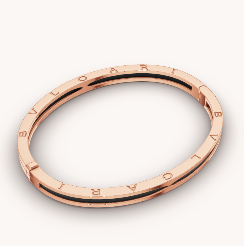 [Aurora]ZERO 1 PINK GOLD WITH BLACK CERAMIC BRACELET