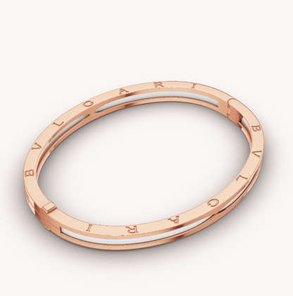 [AURORA]ZERO 1 ピンクゴールド ホワイトセラミックブレスレット